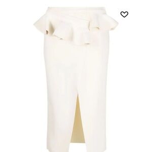 Alexander McQueen ruffle-trim midi skirt Sz L